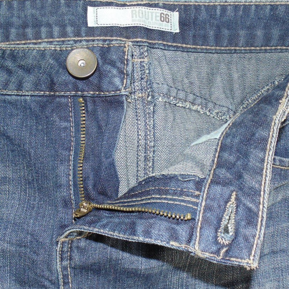 ROUTE 66 Denim Skirt, 32", Mini, Pockets! Zipper fly, Button waist, 100% Cotton - Picture 9 of 13